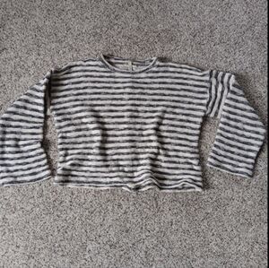Madewell Cream And Black Striped Sweater Small